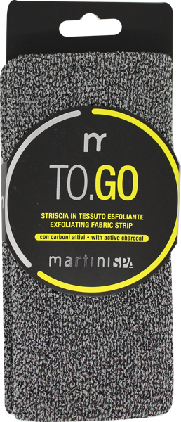 Изображение Мочалка лента для тела Мартини ту гоу активный уголь черная Мартини спа м/у, 1 шт