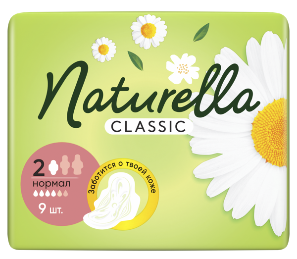 Изображение Прокладки нормал Натюрелла классик ромашка Проктер Энд Гэмбл м/у, 9 шт