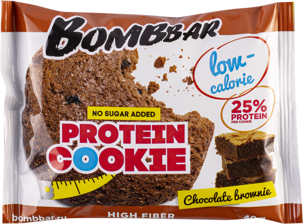 Изображение Печенье протеиновое Бомббар шоколадный брауни Фитнес Фуд м/у, 40 г