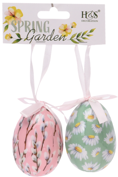 Изображение Подвеска 4,5*6,5см пасхальная Купман яйцо с цветами Купман Интернэшнл м/у, 2 шт