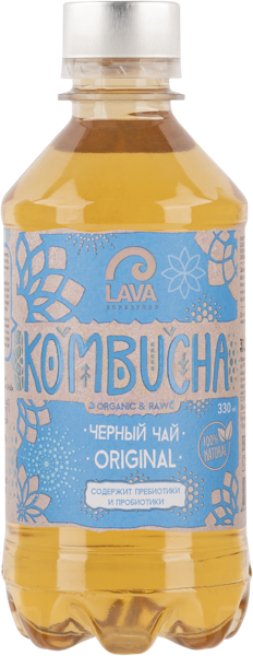 Изображение Напиток газ Лава Комбуча черный чай Хозсфера п/б, 0,33 л