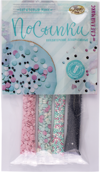 Изображение Посыпка кондитерская Парфэ бирюзовый микс Топ Продукт м/у, 20 г