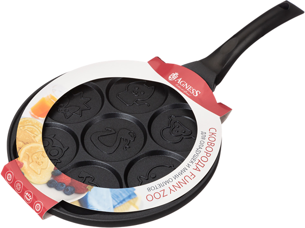 Изображение Сковорода 26,5см для оладий Агнесс фанни зоо черная Агнесс , 1 шт