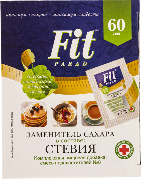 Изображение Стевия в саше №8 ФитПарад Питеко кор, 60 г