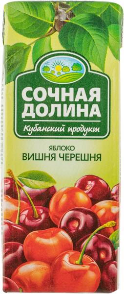 Изображение Нектар Сочная долина яблоко вишня черешня ЮСК т/п, 0,2 л