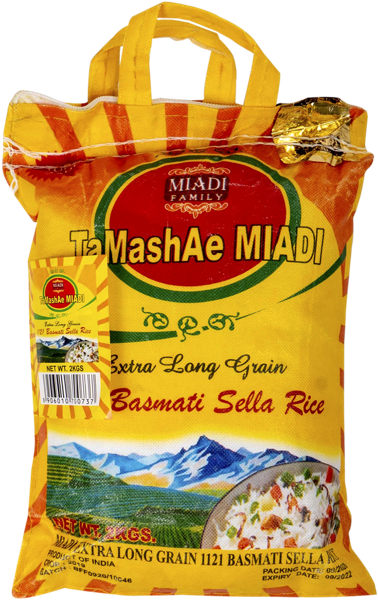 Изображение Рис пропаренный длиннозерный Тамаша Миади басмати селла Бансал Файн Фуд м/у, 2 КГ