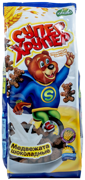 Изображение Готовый завтрак Супер Хрупер медвежата шоколадные Кунцево м/у, 200 г