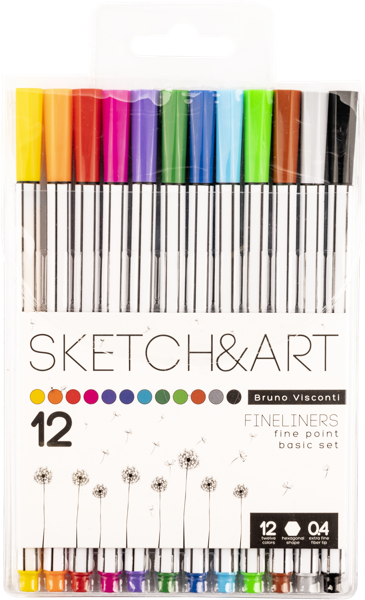 Изображение Линеры цветные Бруно Висконти Скетч Арт Бруно Висконти к/у, 12 шт