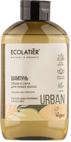 Изображение Шампунь для тонких волос Эколатье урбан БИО объем и сила ЭкоЛаборатория п/у, 600 мл