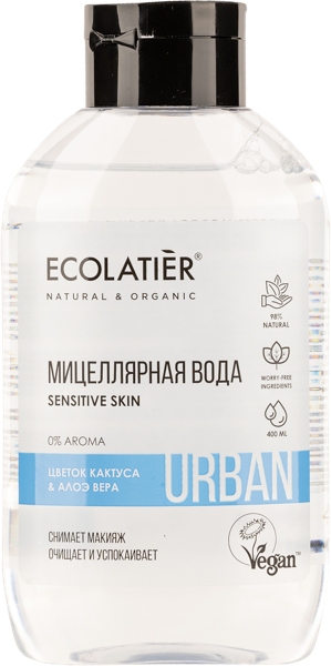 Изображение Мицеллярная вода для лица Эколатье урбан БИО кактус алоэ очищение ЭкоЛаборатория п/у, 400 мл