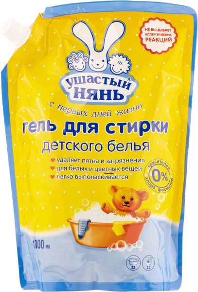 Изображение Средство для стирки жидкое Ушастый нянь детское Невская Косметика м/у, 1 л