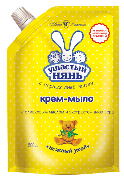 Изображение Мыло-крем жидкое детское Ушастый нянь нежный уход алоэ Невская Косметика м/у, 500 мл
