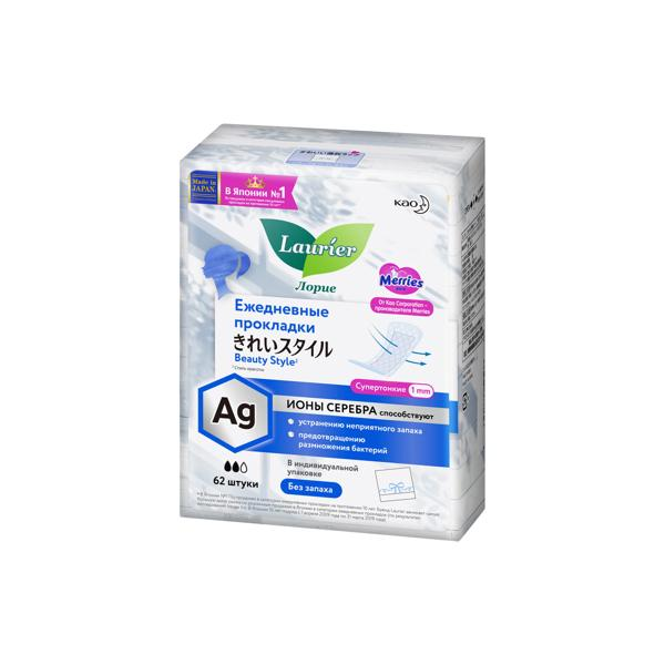 Изображение Прокладки ежедневные нормал Лориэ бьюти стайл без запаха Као Лджи м/у, 62 шт