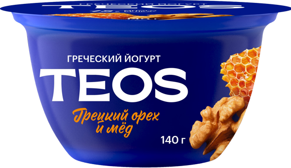 Изображение Йогурт 2% греческий Теос грецкий орех мед Савушкин продукт п/б, 140 г