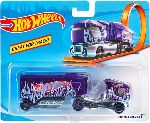 Изображение Машина 1:64 Хот вилс трэк тракс трейлер Маттэл к/у, 1 шт