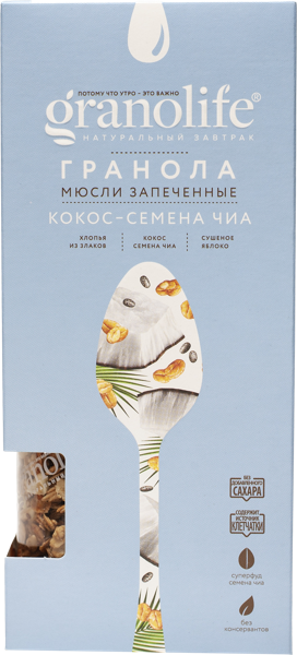 Изображение Гранола Гранолайф кокос семена чиа Гранолайф кор, 400 г