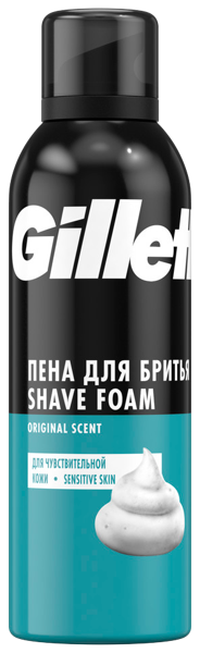 Изображение Пена для бритья Жиллетт чувствительная кожа Проктер Энд Гэмбл ж/б, 200 мл