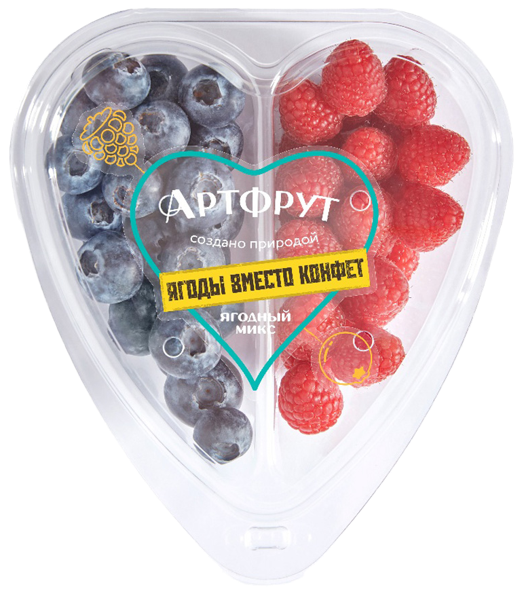 Изображение Ягода ягодный микс сердце Артфрут голубика малина  п/у, 250 г