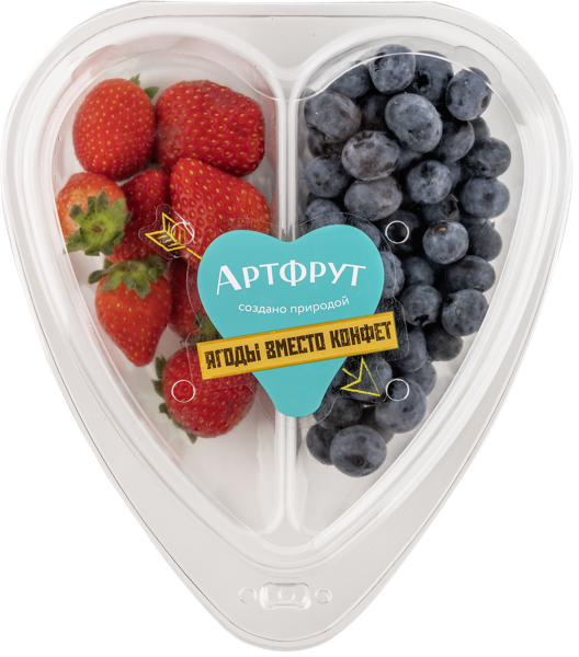 Изображение Ягода ягодный микс сердце Артфрут голубика клубника  п/у, 200 г