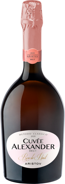 Изображение Вино игристое розовое экстра брют Аристов Кюве Александр ЗНМП розе де пино Кубань Вино с/б, 0,75 л