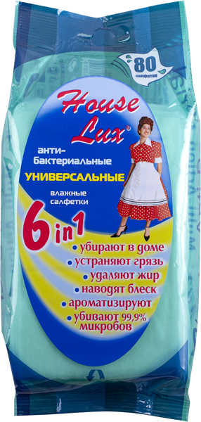 Изображение Салфетки влажные для уборки Хауз люкс универсальные Авангард ООО м/у, 80 шт