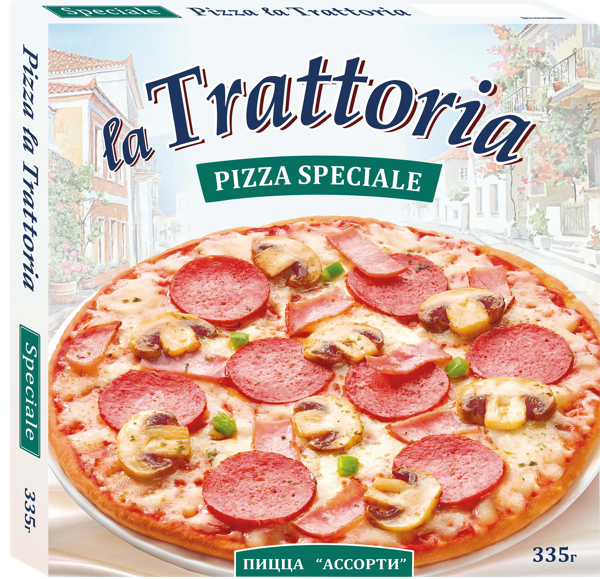Изображение Пицца замороженная Ла Тратториа ассорти Морозко кар/уп, 335 г