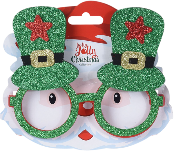 Изображение Очки 16см карнавальные Купман цилиндр елка ассорти Купман Интернэшнл , 1 шт