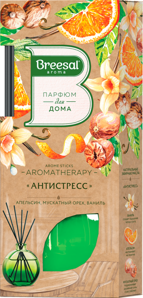 Изображение Аромадиффузор интерьерный Бризаль арома стикс антистресс Юпеко к/у, 70 мл