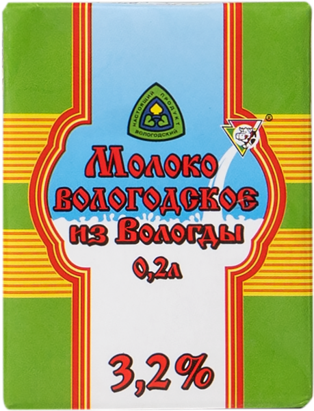 Изображение Молоко 3,2% Вологодское УОМЗ ВГМХА т/п, 200 мл