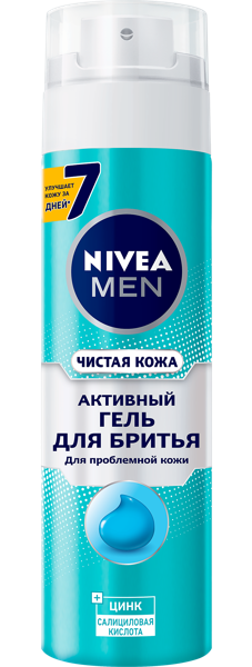 Изображение Гель для бритья Нивея чистая кожа цинк Байерсдорф ООО ж/б, 200 мл