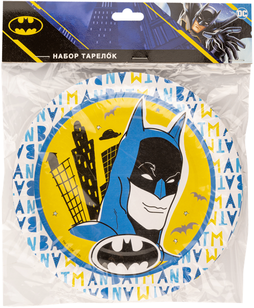 Изображение Одноразовая посуда 18см Бэтмен тарелки НД Плэй м/у, 6 шт