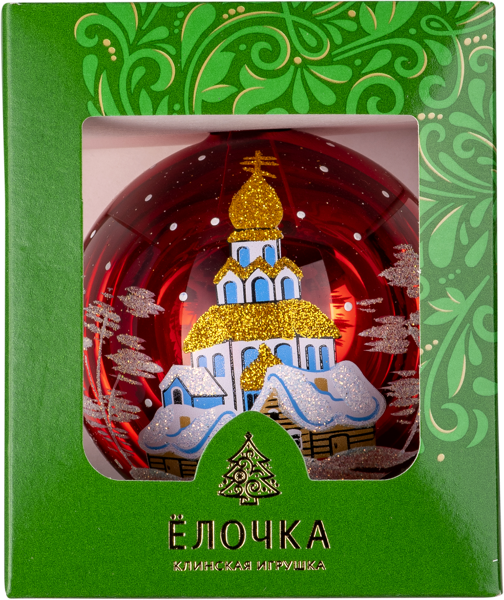 Изображение Шар 4 Лирический стекло Ёлочка с2056 Клинская игрушка к/у, 1 шт