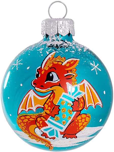 Изображение Шар 3 Зодиак в упаковке стекло Ёлочка Лошадка С29 Клинская игрушка п/у, 1 шт