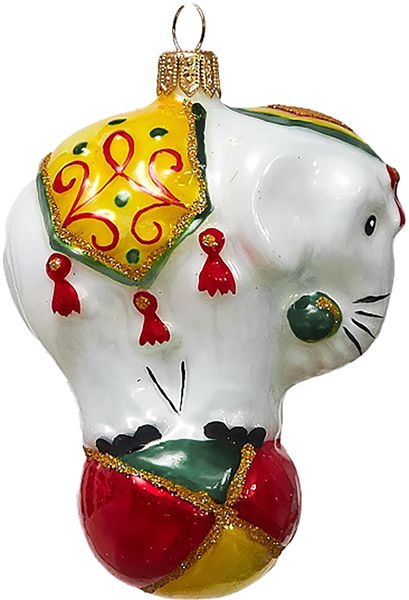 Изображение Фигурка Слоник стекло Ёлочка с1744 Клинская игрушка к/у, 1 шт