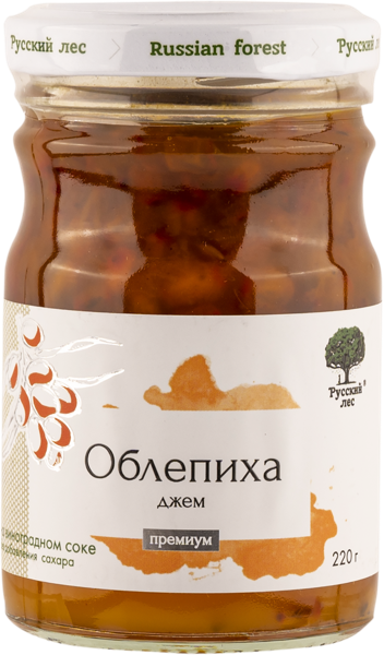 Изображение Джем без сахара Русский лес облепиха Русский лес с/б, 220 г