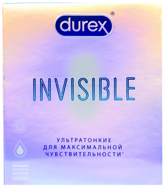 Изображение Презервативы ультратонкие Дюрекс инвизибл Бенкизер к/у, 3 шт