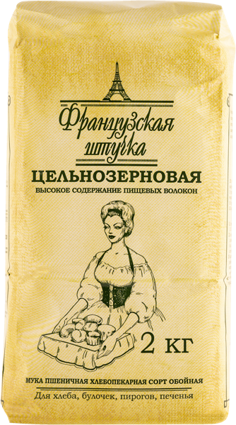 Изображение Мука Пшеничная Французская штучка цельнозерновая Старооскольский КХ м/у, 2 КГ