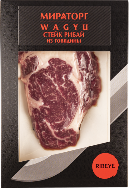 Изображение Мясо охлаждённое Стейк Рибай из говядины Вагю Мираторг в/у, 190 г