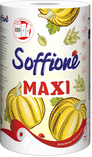 Изображение Полотенце бумажное 2х сл Соффионе макси 150 листов Архбум м/у, 1 шт