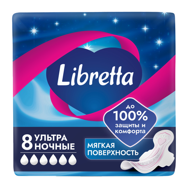Изображение Прокладки ночные Либретта ультра ЭвоКом м/у, 8 шт