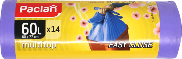 Изображение Мешки для мусора 60л Паклан мультитоп арома завязки СеДо сп м/у, 14 шт