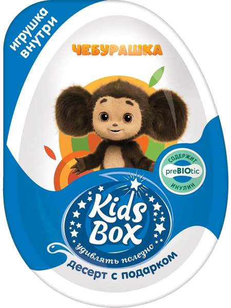 Изображение Паста шоколадная яйцо Кидсбокс Чебурашка для мальчиков десерт с подарком Конфитрейд м/у, 20 г