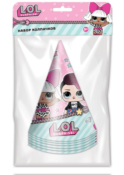 Изображение Колпачки праздничные Лол НД Плэй м/у, 6 шт