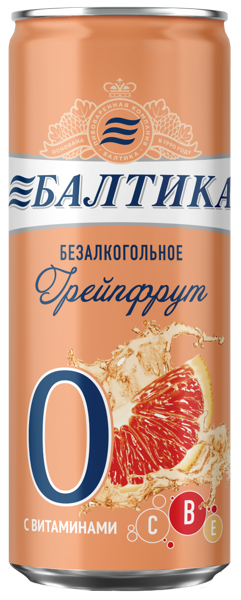 Изображение Пивной напиток 0,5% б/а Балтика №0 грейпфрут Балтика ПК ж/б, 0,33 л
