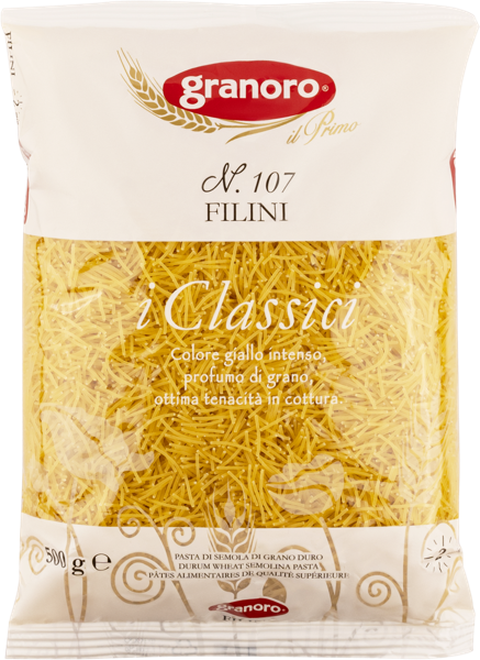 Изображение Макароны из твердых сортов Граноро из Апулии филини №107 для супа Аттилио м/у, 500 г