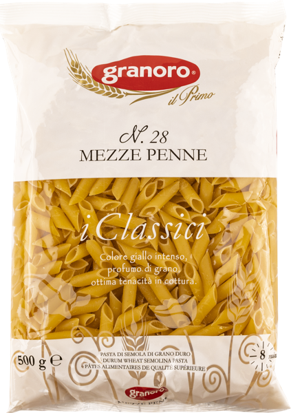 Изображение Макароны из твердых сортов Граноро из Апулии короткие мецце пенне №28 Аттилио м/у, 500 г