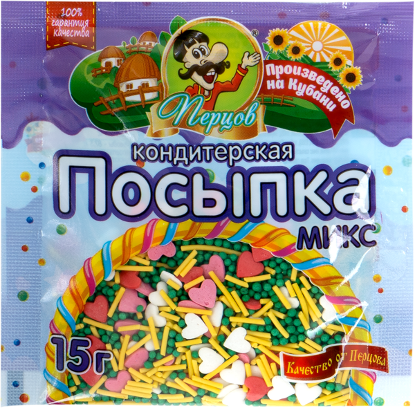 Изображение Посыпка кондитерская Перцов фигурная микс ПромАгроПак м/у, 15 г