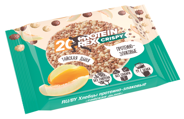 Изображение Хлебцы протеиново-злаковые 20% Протеин Рекс тайская дыня Роял Кейк м/у, 55 г