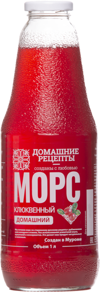 Изображение Морс Роданика клюква Домашний + с/б, 1 л