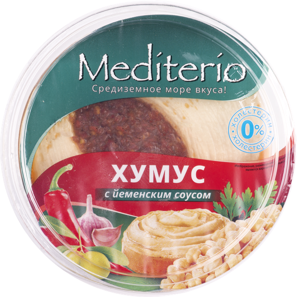 Изображение Хумус Медитерио с йеменским соусом Салаты и деликатесы п/б, 180 г